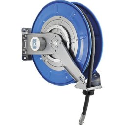 Enrouleur de tuyau pour air, eau et huile, pression max. 50 bars, diamètre nominal de tuyau DN 12, raccord extérieur G 1/2'', longueur tuyau 10 m