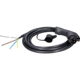 Câble de chargement efuturo droit, extrémité ouverte, vers type 1, avec raccord pour boîte murale, 1 phase, 5 m, jusqu'à 7,4 kW