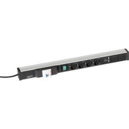 Treston Bloc multiprise pour postes de travail, 4 prises, 2 raccords USB, interrupteur FI, longueur 683 mm