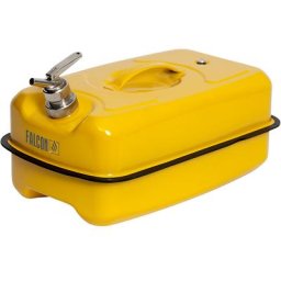 FALCON Récipient de collecte plat avec robinet doseur, tôle d'acier, capacité 20 l