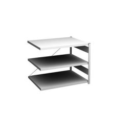 hofe Rayonnage bas emboîtable, gris clair, hauteur 825 mm, 3 tablettes, rayonnage additionnel, profondeur tablettes 800 mm, charge max. / tablette 130 kg