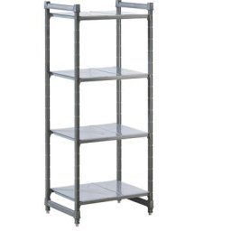Rayonnage emboîtable modulaire en plastique, l x p tablettes 680 x 540 mm, rayonnage de base, largeur 760 mm, tablette lisse