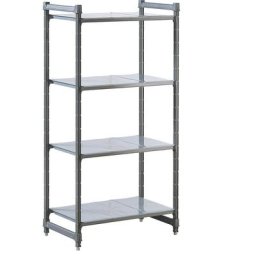 Rayonnage emboîtable modulaire en plastique, l x p tablettes 835 x 540 mm, rayonnage de base, largeur 915 mm, tablette lisse