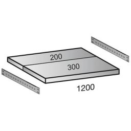 Tablette pour rayonnage emboîtable CLEANA, largeur tablettes 1200 mm, profondeur 500 mm
