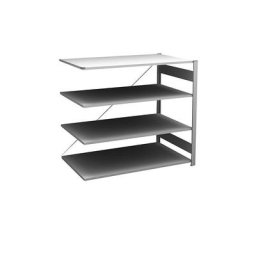 hofe Rayonnage bas emboîtable, galvanisé, hauteur 1200 mm, 4 tablettes, rayonnage additionnel, profondeur tablettes 800 mm, charge max. / tablette 190 kg