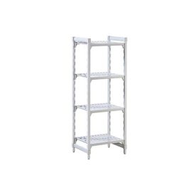 Rayonnage emboîtable modulaire en plastique PREMIUM, l x p tablettes 600 x 500 mm, rayonnage de base, largeur 670 mm, tablette crantée