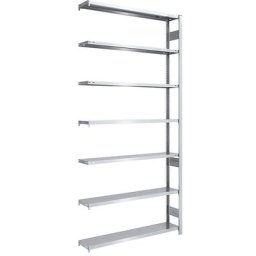 eurokraft pro Rayonnage emboîtable de stockage galvanisé, h x l 3000 x 1300 mm, avec 7 tablettes en acier, rayonnage additionnel, charge max. / tablette 200 kg, profondeur 300 mm