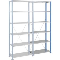 Rayonnage emboîtable pour charges lourdes, à montage rapide, l x p tablettes 1250 x 800 mm, charge max. / tablette 240 kg, rayonnage additionnel, hauteur 2500 mm, 6 tablettes