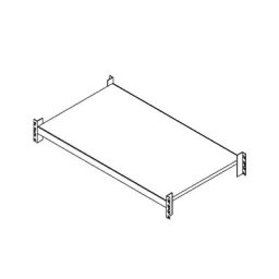 eurokraft pro Niveau complet pour rayonnage extra-large avec tablette, longueur traverses 2700 mm, profondeur 1100 mm, tablettes en aggloméré, vert