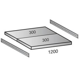 Tablette pour rayonnage emboîtable industriel, largeur tablettes 1200 mm, profondeur 600 mm