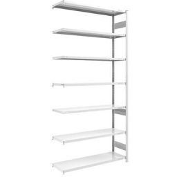 eurokraft pro Rayonnage emboîtable de stockage, gris, h x l 3000 x 1300 mm, avec 7 tablettes en acier, rayonnage additionnel, charge max. / tablette 230 kg, profondeur 500 mm