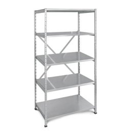 Rayonnage emboîtable pour le stockage et l'industrie, largeur tablette 1000 mm, 5 tablettes, rayonnage de base profondeur 600 mm
