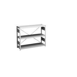 hofe Rayonnage bas emboîtable, gris clair, hauteur 825 mm, 3 tablettes, rayonnage de base, profondeur tablettes 300 mm, charge max. / tablette 150 kg