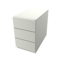 BISLEY Caisson roulant Note™, avec 3 tiroirs universels, h x l x p 495 x 300 x 565 mm, avec barre servant de poignée, blanc pur