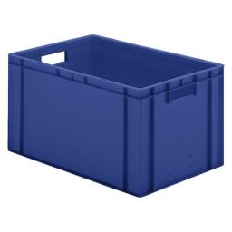 Bac gerbable normes Europe à parois et fond pleins, L x l x h 600 x 400 x 320 mm, bleu, lot de 5
