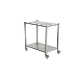 Table mobile pour salle blanche, en inox, 2 niveaux, longueur 1000 mm