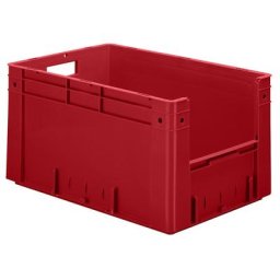 Bac gerbable normes Europe, capacité 60 l, L x l x h ext. 600 x 400 x 320 mm, lot de 2, rouge