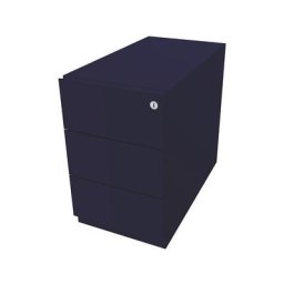 BISLEY Caisson roulant Note™, avec 3 tiroirs universels, h x l x p 495 x 300 x 565 mm, avec barre servant de poignée, bleu oxford