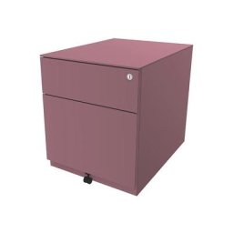 BISLEY Caisson roulant Note™, avec 1 tiroir pour DS, 1 tiroir universel, h x l x p 502 x 420 x 565 mm, avec barre servant de poignée et plateau de finition, rose
