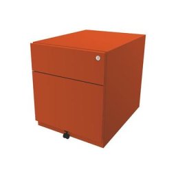 BISLEY Caisson roulant Note™, avec 1 tiroir pour DS, 1 tiroir universel, h x l x p 495 x 420 x 565 mm, avec barre servant de poignée, orange
