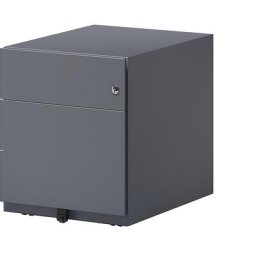 BISLEY Caisson roulant Note™, avec 1 tiroir pour DS, 1 tiroir universel, h x l x p 495 x 420 x 565 mm, avec barre servant de poignée, anthracite
