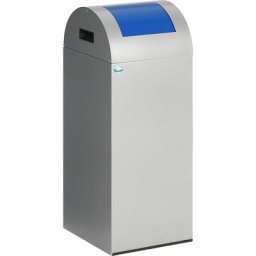 VAR Collecteur de tri auto-extinguible, capacité 60 l, l x h x p 320 x 800 x 320 mm, argent, trappe bleue