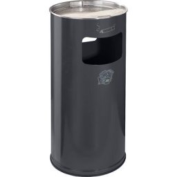VAR Combiné cendrier-poubelle, capacité 37 l, h x Ø 700 x 320 mm, tôle d'acier, anthracite