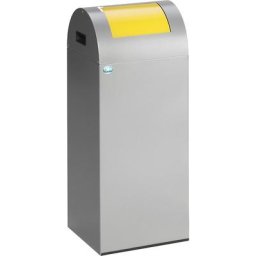 VAR Collecteur de tri auto-extinguible, capacité 60 l, l x h x p 320 x 800 x 320 mm, argent, trappe jaune