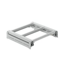 LISTA Tablette coulissante, l x p 1290 x 1260 mm, charge max. / tablette 800 kg, coulissant à 100 % de la profondeur, gris clair