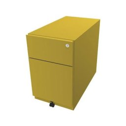 BISLEY Caisson roulant Note™, avec 1 tiroir pour DS, 1 tiroir universel, h x l x p 495 x 300 x 565 mm, avec barre servant de poignée, jaune