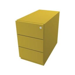BISLEY Caisson roulant Note™, avec 3 tiroirs universels, h x l x p 495 x 300 x 565 mm, avec barre servant de poignée, jaune