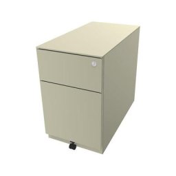 BISLEY Caisson roulant Note™, avec 1 tiroir pour DS, 1 tiroir universel, h x l x p 502 x 300 x 565 mm, avec barre servant de poignée et plateau de finition, ivoire clair