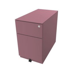 BISLEY Caisson roulant Note™, avec 1 tiroir pour DS, 1 tiroir universel, h x l x p 502 x 300 x 565 mm, avec barre servant de poignée et plateau de finition, rose