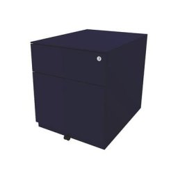 BISLEY Caisson roulant Note™, avec 1 tiroir pour DS, 1 tiroir universel, h x l x p 502 x 420 x 565 mm, avec barre servant de poignée et plateau de finition, bleu oxford