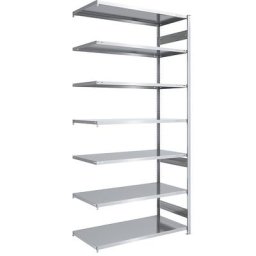 eurokraft pro Rayonnage emboîtable de stockage galvanisé, h x l 3000 x 1300 mm, avec 7 tablettes en acier, rayonnage additionnel, charge max. / tablette 240 kg, profondeur 800 mm