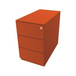 BISLEY Caisson roulant Note™, avec 3 tiroirs universels, h x l x p 502 x 300 x 565 mm, avec barre servant de poignée et plateau de finition, orange