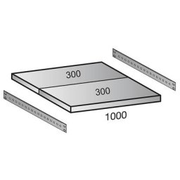 Tablette pour rayonnage emboîtable industriel, largeur tablettes 1000 mm, profondeur 600 mm