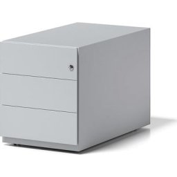 BISLEY Caisson roulant Note™, avec 3 tiroirs universels, h x l x p 495 x 420 x 775 mm, avec barre servant de poignée, gris clair