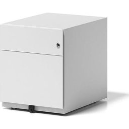 BISLEY Caisson roulant Note™, avec 1 tiroir pour DS, 1 tiroir universel, h x l x p 495 x 420 x 565 mm, avec barre servant de poignée, blanc trafic
