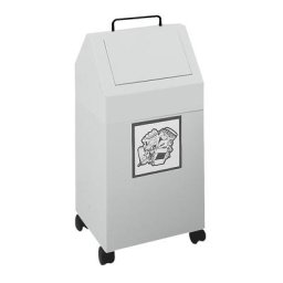 Collecteur de tri, capacité 45 l, l x h x p 320 x 710 x 310 mm, mobile, tôle d'acier, gris RAL 7035