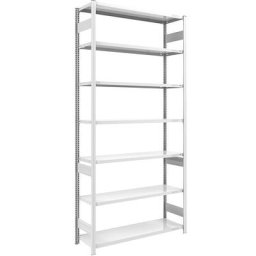 eurokraft pro Rayonnage emboîtable de stockage, gris, h x l 3000 x 1300 mm, avec 7 tablettes en acier, rayonnage de base, charge max. / tablette 185 kg, profondeur 500 mm