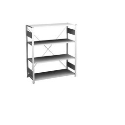 hofe Rayonnage bas emboîtable, gris clair, hauteur 1200 mm, 4 tablettes, rayonnage de base, profondeur tablettes 400 mm, charge max. / tablette 145 kg
