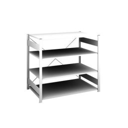 hofe Rayonnage bas emboîtable, gris clair, hauteur 1200 mm, 4 tablettes, rayonnage de base, profondeur tablettes 800 mm, charge max. / tablette 190 kg