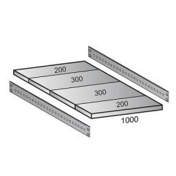 Tablette pour rayonnage emboîtable industriel, largeur tablettes 1000 mm, profondeur 1000 mm