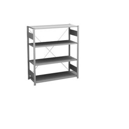 hofe Rayonnage bas emboîtable, galvanisé, hauteur 1200 mm, 4 tablettes, rayonnage de base, profondeur tablettes 400 mm, charge max. / tablette 145 kg