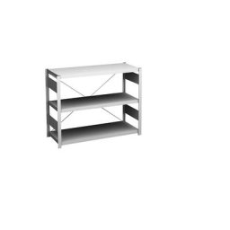 hofe Rayonnage bas emboîtable, gris clair, hauteur 825 mm, 3 tablettes, rayonnage de base, profondeur tablettes 400 mm, charge max. / tablette 145 kg