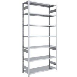eurokraft pro Rayonnage emboîtable de stockage galvanisé, h x l 3000 x 1300 mm, avec 7 tablettes en acier, rayonnage de base, charge max. / tablette 240 kg, profondeur 600 mm