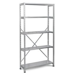 Rayonnage emboîtable pour le stockage et l'industrie, largeur tablette 1000 mm, 5 tablettes, rayonnage de base profondeur 400 mm