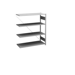 hofe Rayonnage bas emboîtable, galvanisé, hauteur 1200 mm, 4 tablettes, rayonnage additionnel, profondeur tablettes 400 mm, charge max. / tablette 175 kg