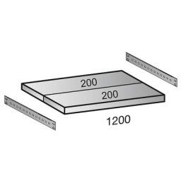 Tablette pour rayonnage emboîtable CLEANA, largeur tablettes 1200 mm, profondeur 400 mm